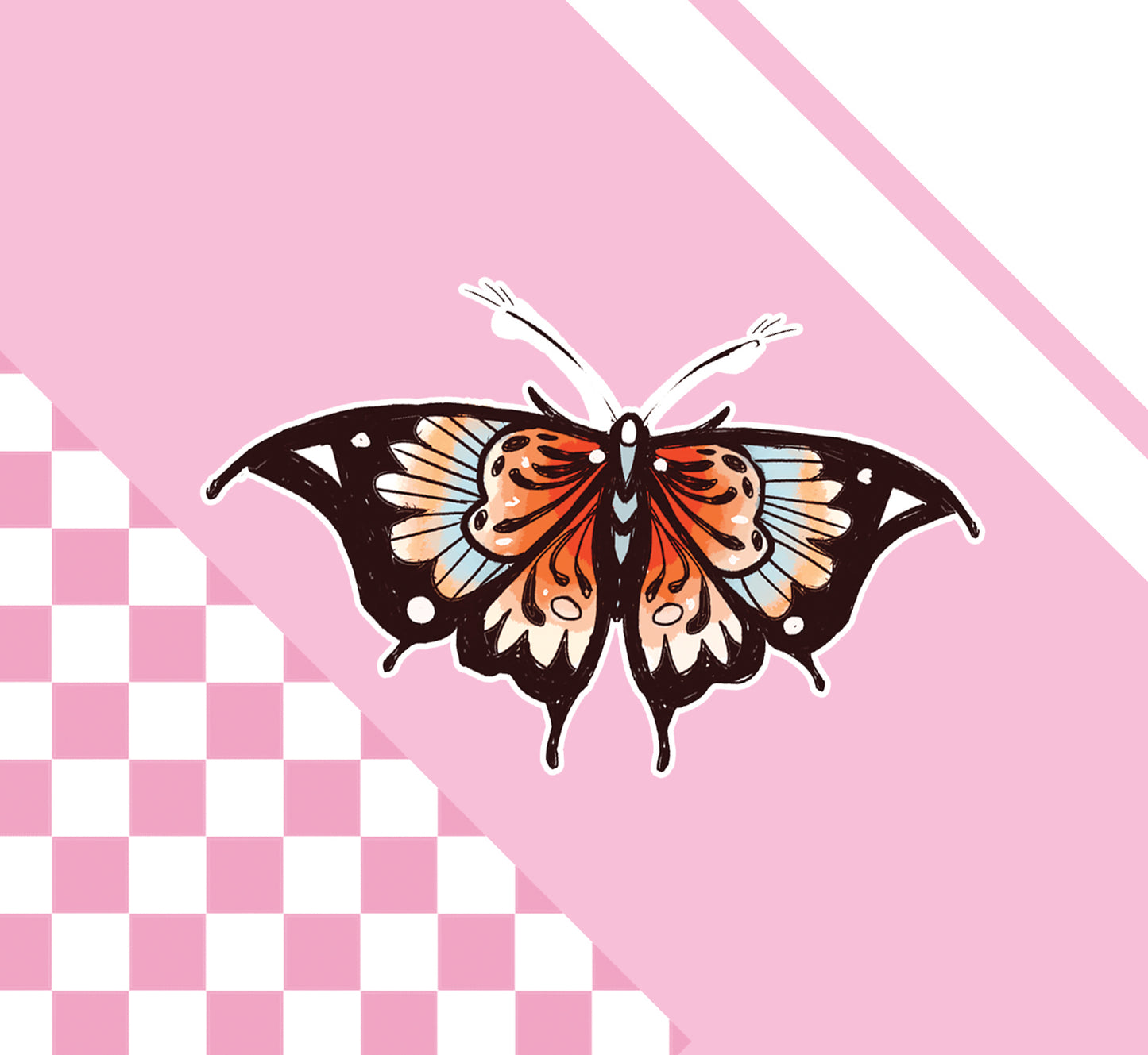 Butterfly Orange Sticker