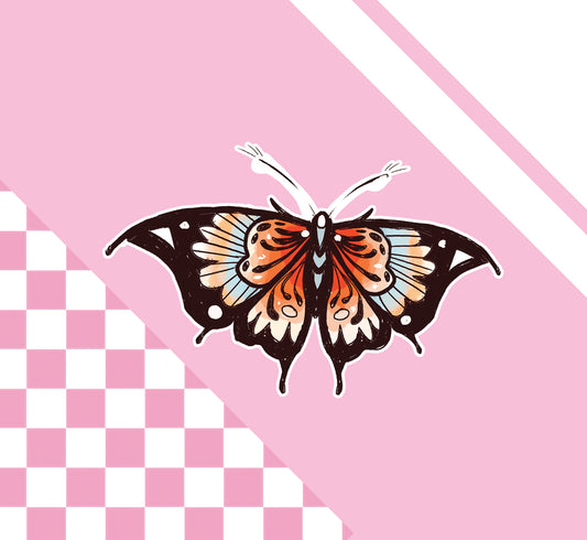 Butterfly Orange Sticker